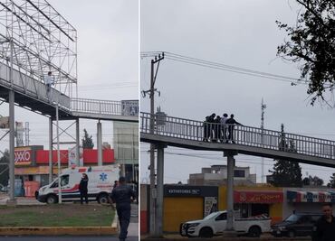 Rescatan a joven en crisis emocional en puente peatonal de Tizayuca