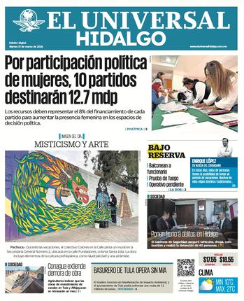 Portada El Universal Hidalgo 31/3/26