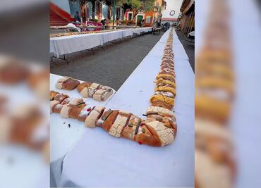 Mineral del Monte celebra el Día de Reyes con monumental rosca de 100 metros