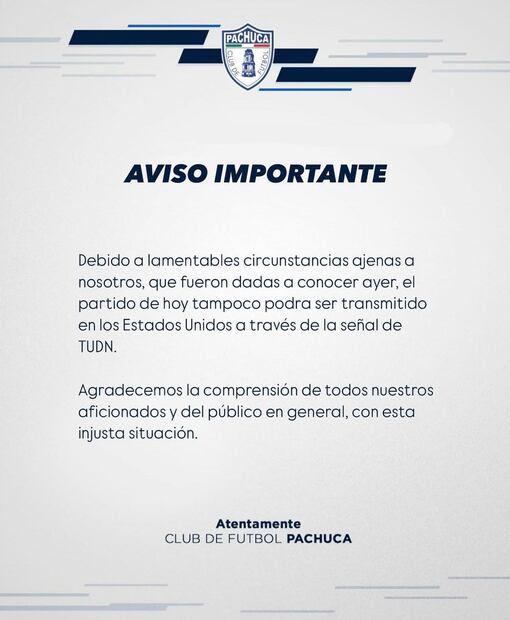 Comunicado Grupo Pachuca