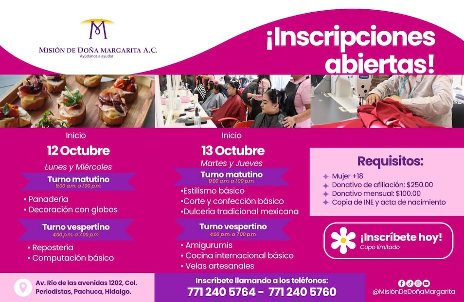¡Hay nueva sede de la Misión de Doña Margarita en Pachuca! Facebook: Misión De Doña Margarita