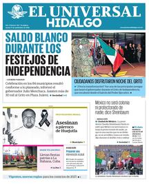 Portada El Universal Hidalgo 17/9/26