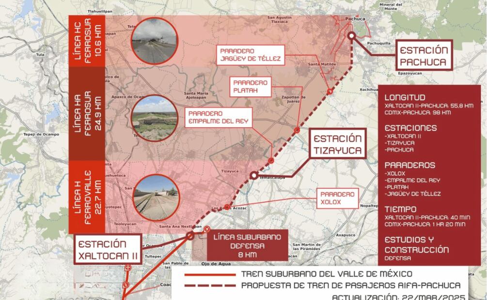 Estaciones del nuevo Tren Pachuca-CDMX