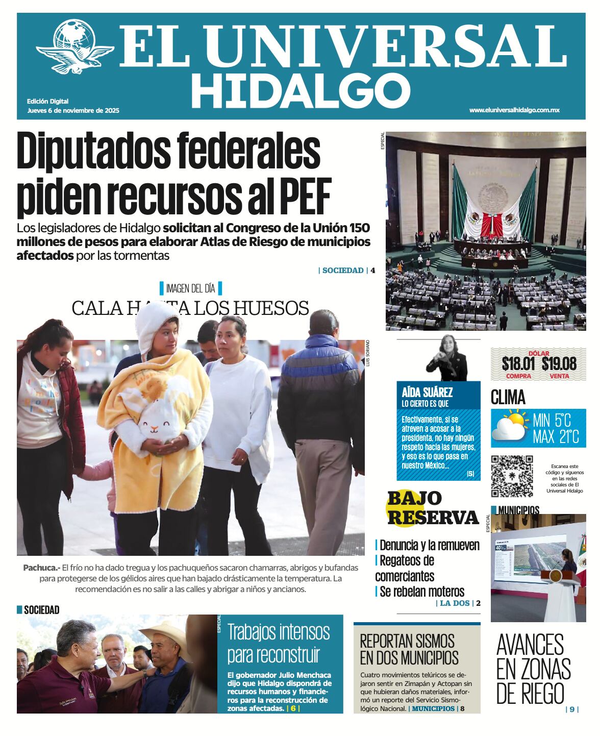 Portada EL Universal Hidalgo 61125