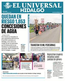 Portada El Universal Hidalgo 24/7/26