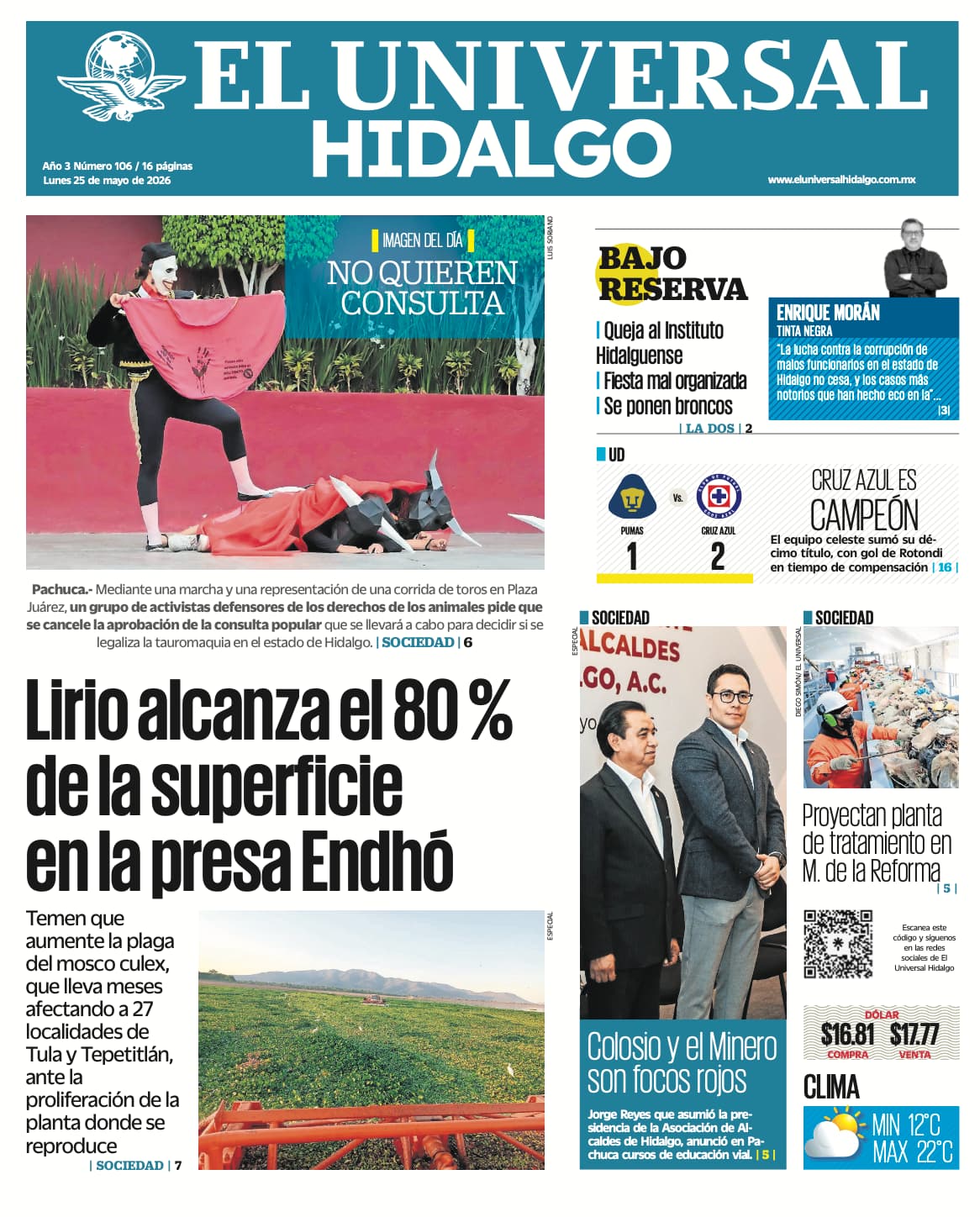 Portada EL Universal Hidalgo 25526