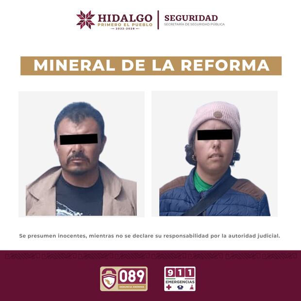 Aseguran a dos personas en Mineral de la Reforma por delitos contra la salud | Fotos: SSPH