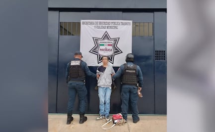 Detienen a hombre en Pachuca tras presunto robo de autopartes y posesión de droga