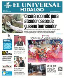Portada El Universal Hidalgo 7/4/26