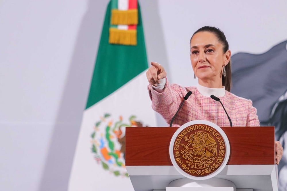 La presidenta Claudia Sheinbaum durante la conferencia matutina desde Palacio Nacional. Foto: Agencia EL UNIVERSAL/Axel Sánchez/RDB.