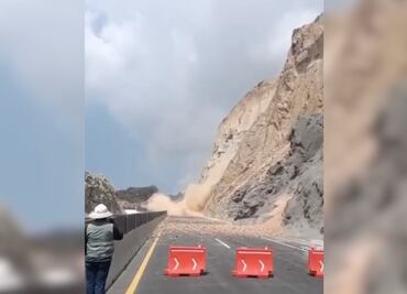 Video: Cierre temporal en la autopista Real del Monte-Huasca por deslave controlado