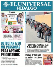 Portada El Universal Hidalgo 14/7/26