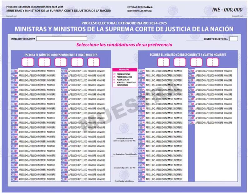Boleta para Magistradas y magistrados de Circuito. Foto: Captura de pantalla