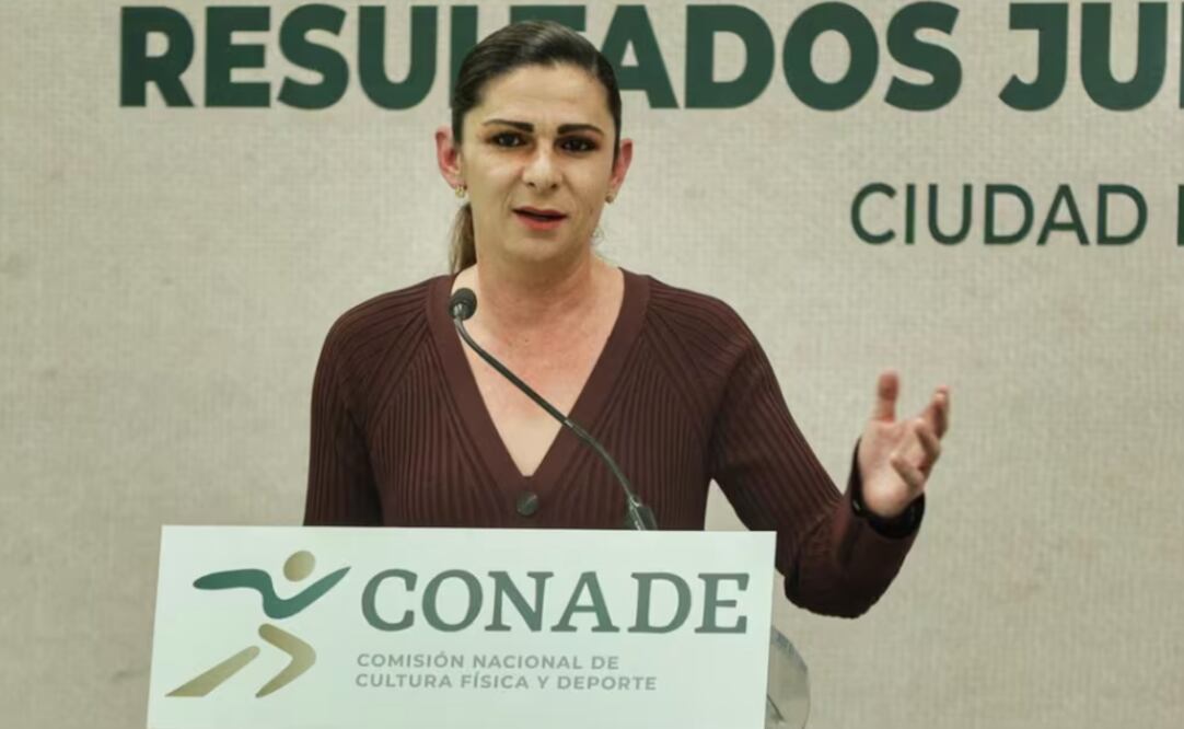 Ana Gabriela Guevara emitió una conferencia de prensa. FOTO: @CONADE