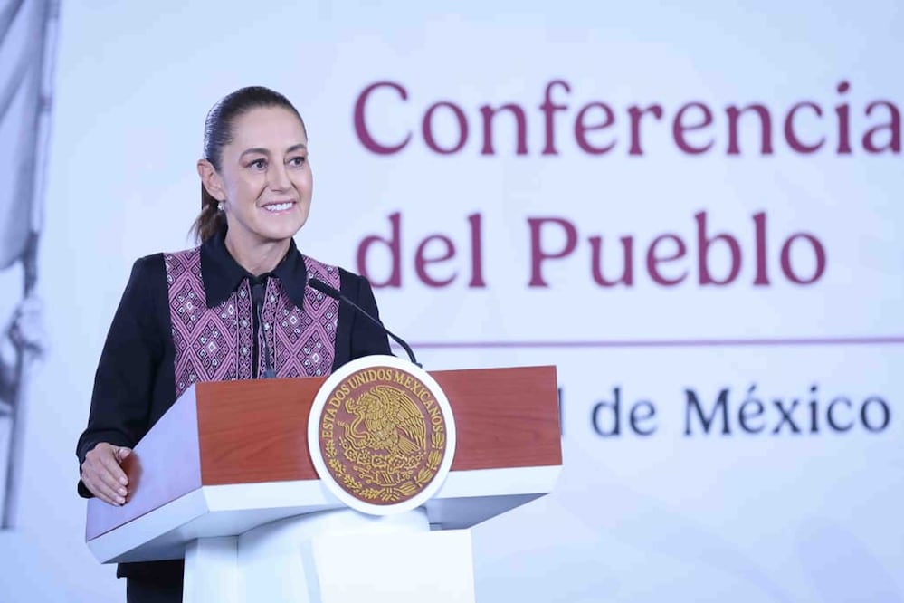 La presidenta Claudia Sheinbaum durante su conferencia matutina desde Palacio Nacional. Foto: Agencia EL UNIVERSAL/Luis Camacho/RDB.
