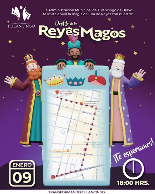 Tulancingo se alista para celebrar el Día de Reyes con desfile familiar | Facebook: Municipio Tulancingo de Bravo
