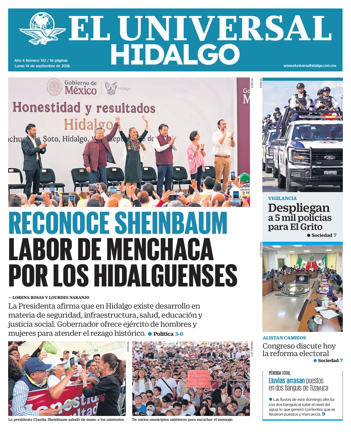El Universal Hidalgo 14/9/26