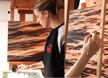 Mujer se viraliza en TikTok por sorprendente técnica para pintar agua