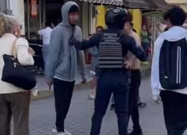 Detienen por riña a tres menores de edad en el centro de Tulancingo