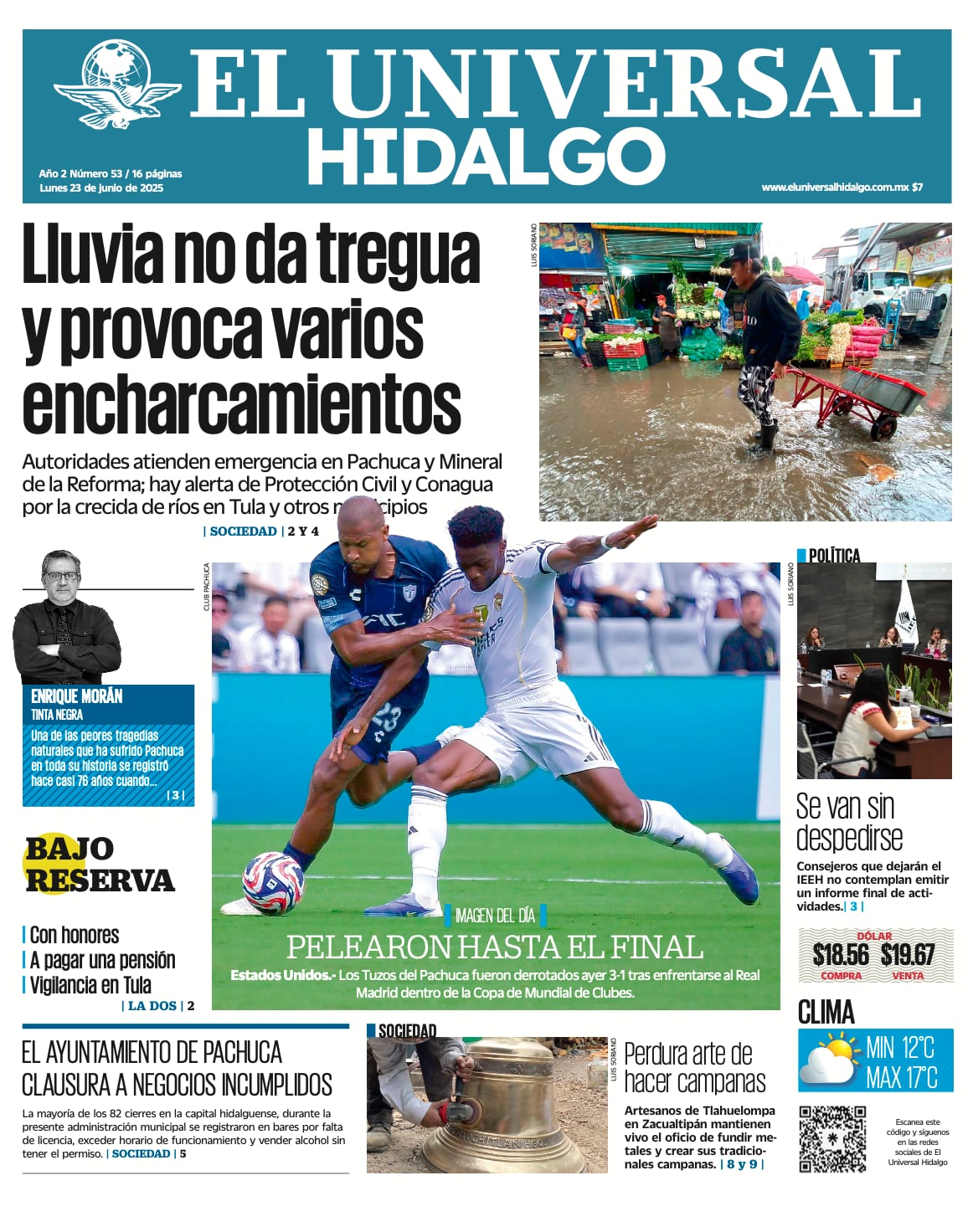 Portada El Universal Hidalgo 230625