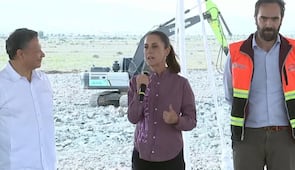 Sheinbaum supervisa obras del Tren México-Pachuca; "le vamos a ganar a AMLO en kilómetros", dice 