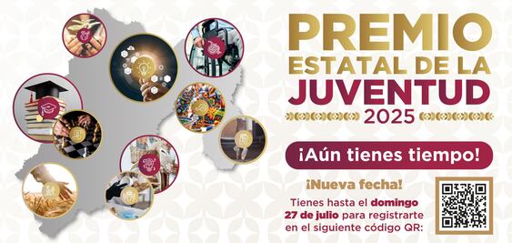 Premio Estatal de la Juventud 2025 abrió sus inscripciones