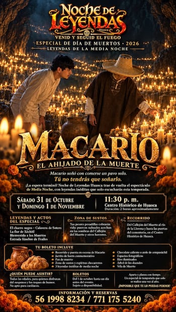 Macario llegará al Centro Histórico con leyendas y sustos | Cortesía: Turismo Hidalgo