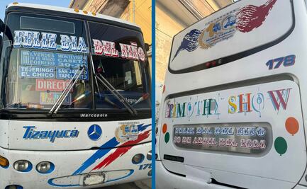 Autobús de la línea Tizayuca se engalana en honor al Día del Niño