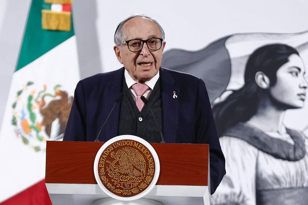 La presidenta de México, Claudia Sheinbaum, en su conferencia de este martes 21 de octubre de 2025 en Palacio Nacional. Asisten: secretario de Salud, David Kershenobich, director del ISSSTE, Martí Batres, titular del IMSS, Zoé Robledo. Foto: Agencia EL UNIVERSAL/Berenice Fregoso/LCG