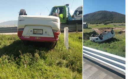 Vuelca taxi de la Ciudad de México en la carretera México-Tuxpan