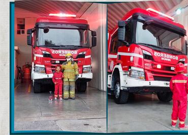 Pequeño cumple su sueño de ser bombero por un día en Atitalaquia
