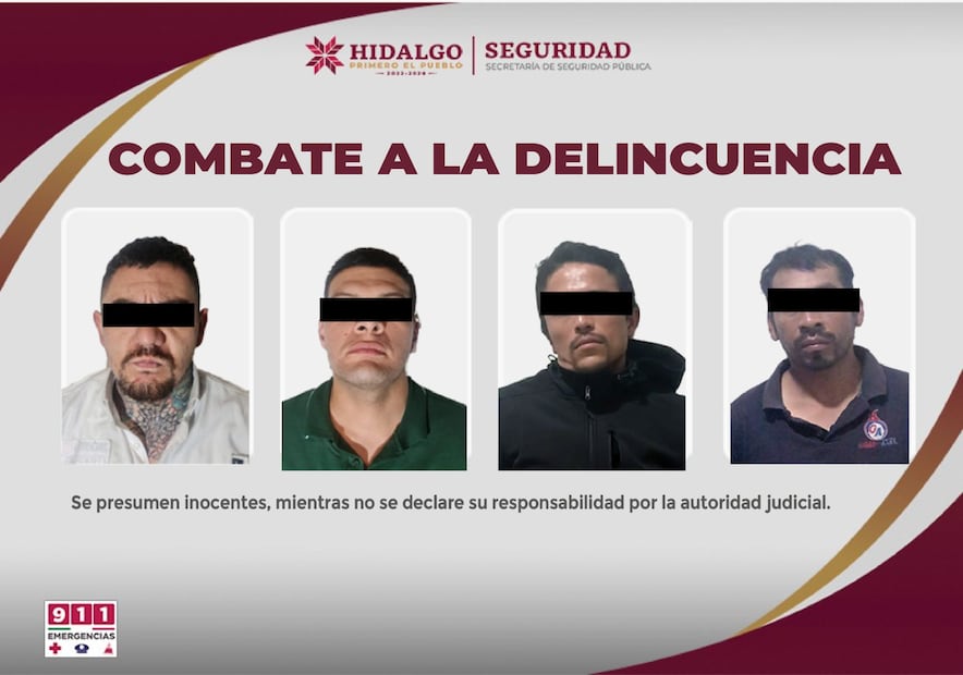 SSPH asegura armas, droga y detiene a cuatro personas en Tula | Fotos: SSPH