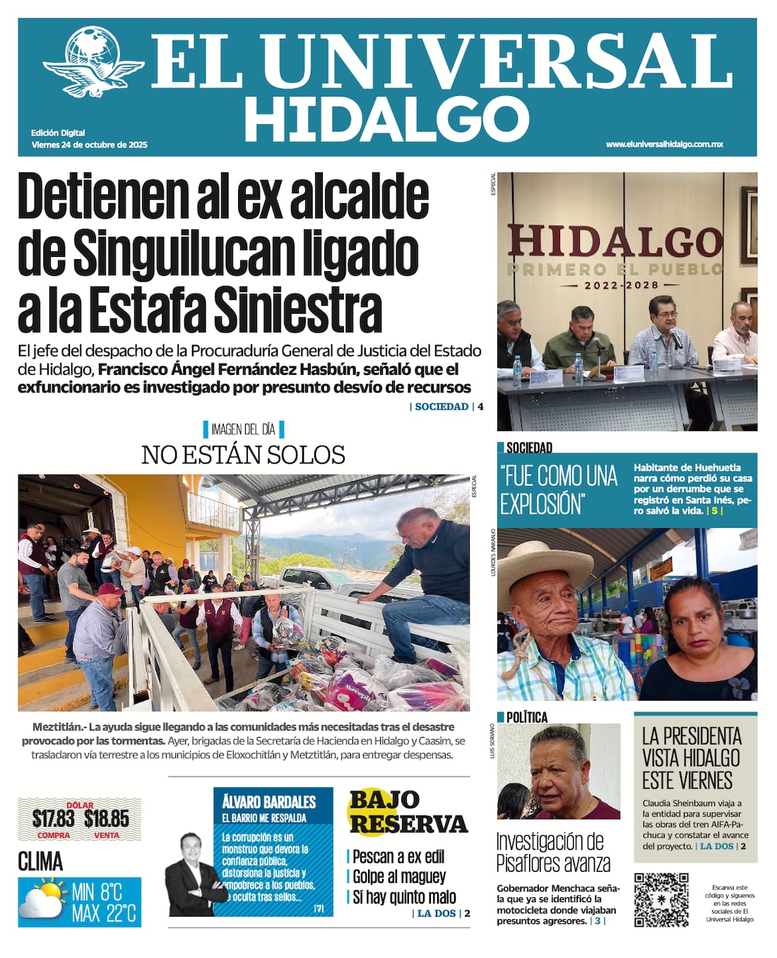 Portada El Universal Hidalgo 241025