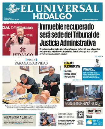 Portada El Universal Hidalgo 24/3/26