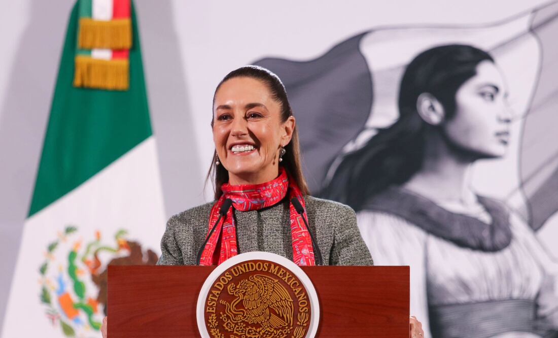 Este lunes 16 de diciembre de 2024, la presidenta de México, Claudia Sheinbaum, en su conferencia en Palacio Nacional| Foto: Axel Sánchez