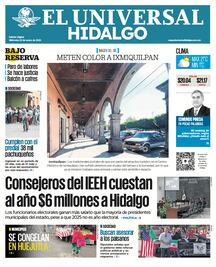 Portada EL UNIVERSAL HIDALGO 22/01/25