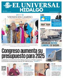 Portada El Universal Hidalgo 03/01/25