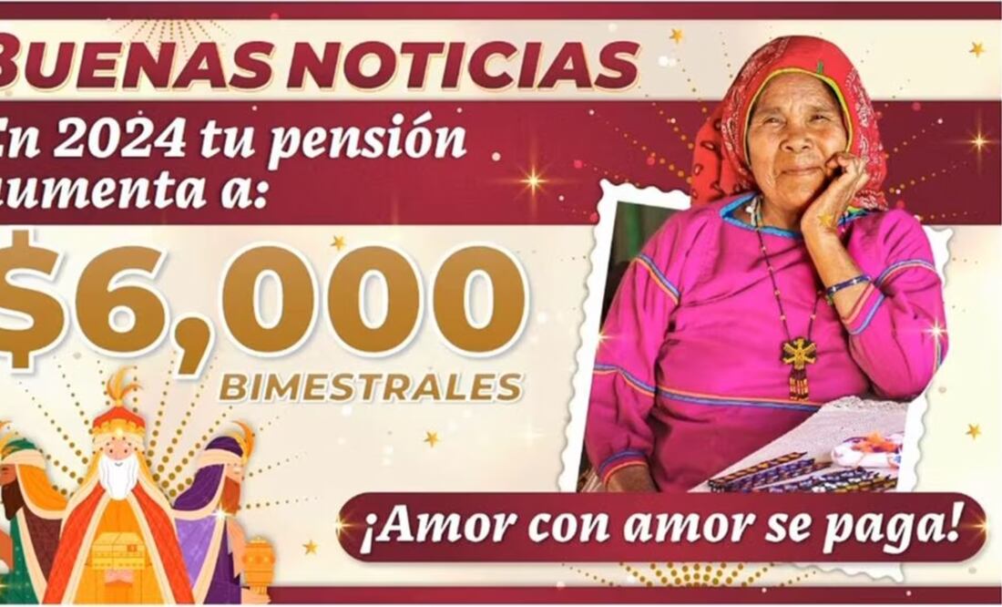 Aumenta a 6 mil pesos la pensión para adultos mayores este 2024 | Captura de pantalla