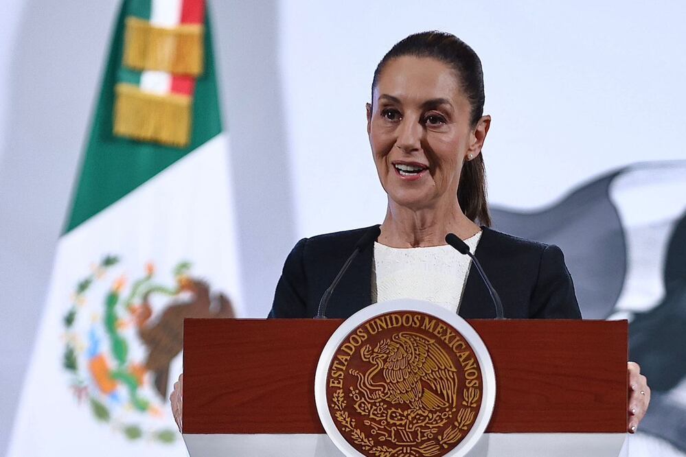 La presidenta Claudia Sheinbaum durante su conferencia matutina desde Palacio Nacional. Foto: Agencia EL UNIVERSAL/Berenice Fregoso/RDB.