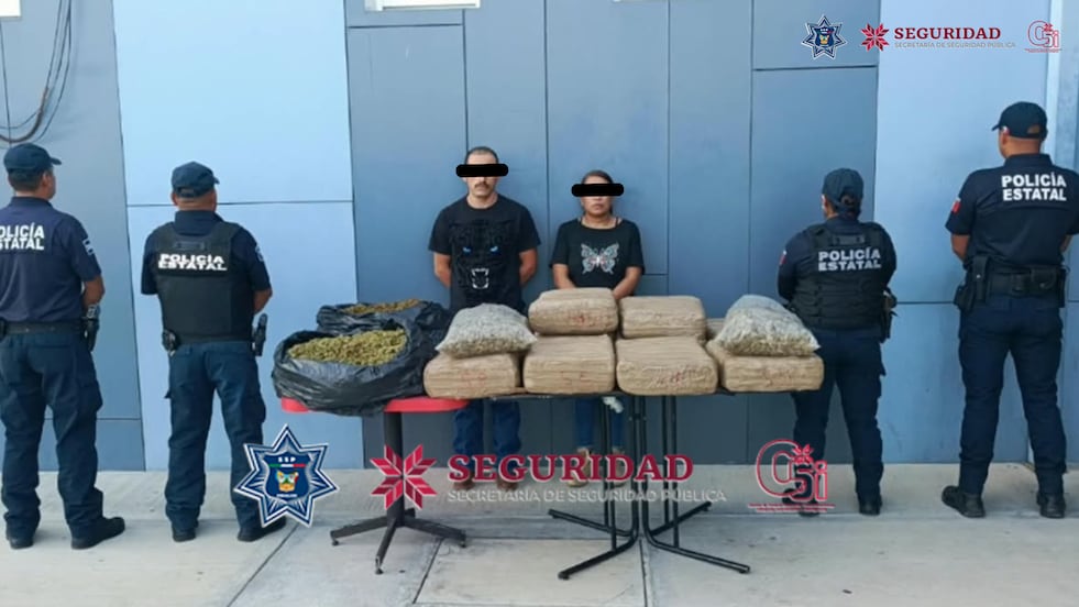 Aseguran 72 kilos de presunta marihuana y detienen a dos en Ixmiquilpan