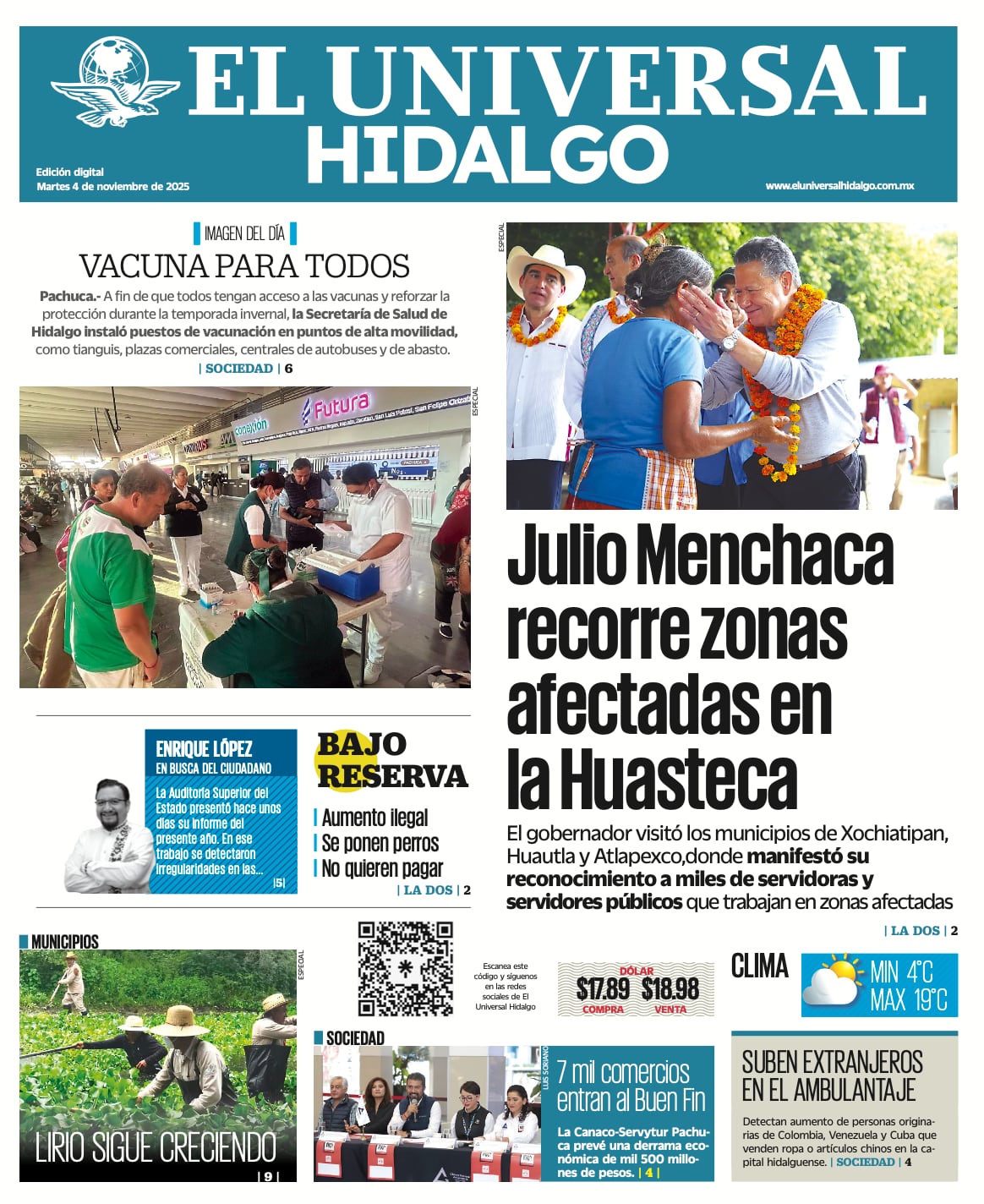Portada El Universal Hidalgo 41125