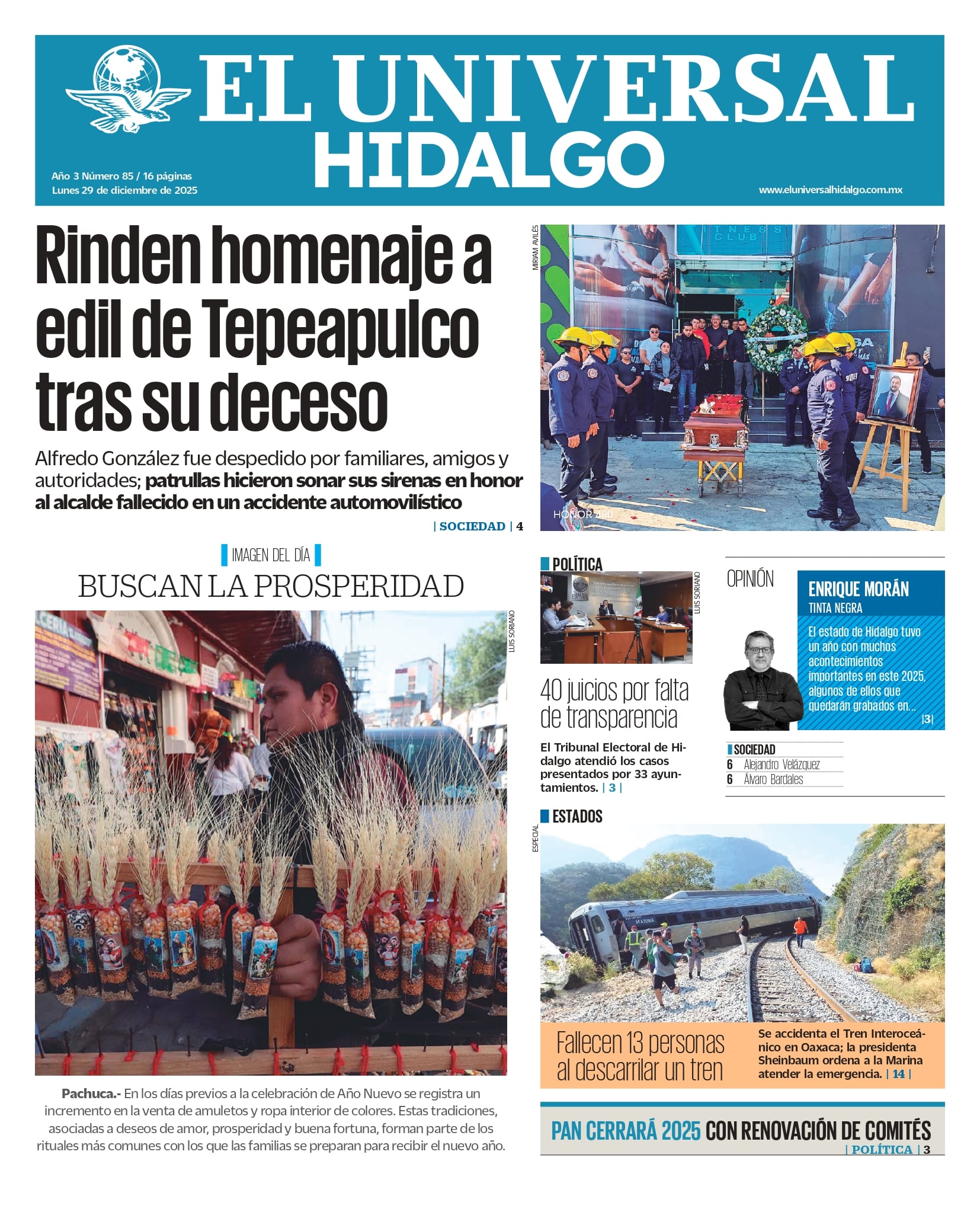El Universal Hidalgo 29/12/25