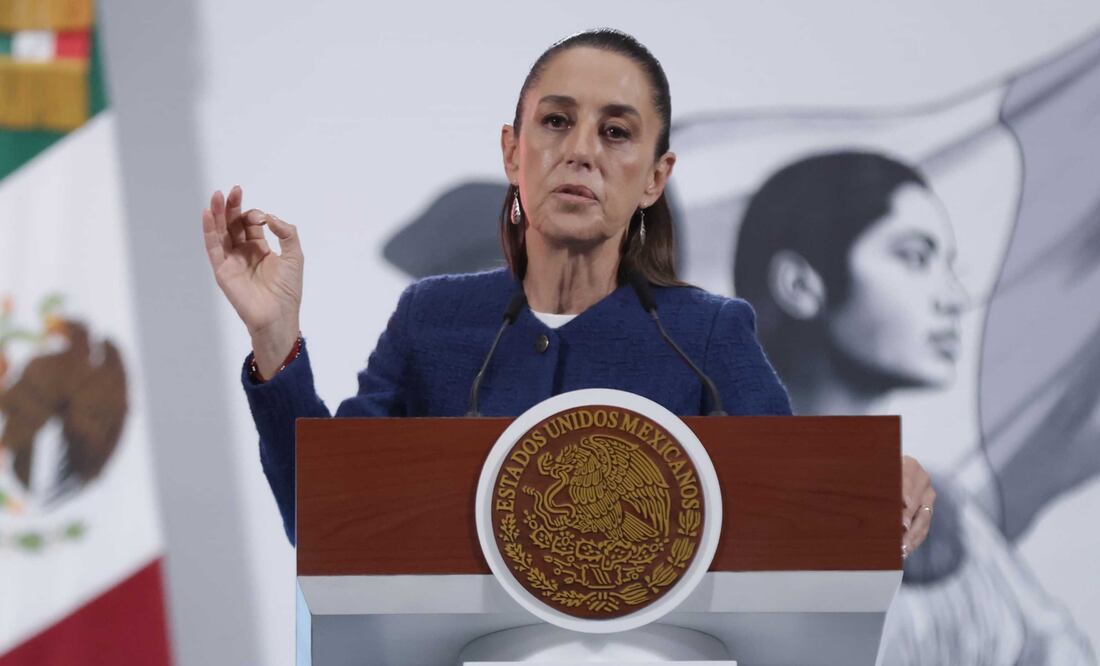 La presidenta Claudia Sheinbaum durante su conferencia matutina desde Palacio Nacional. Foto: Agencia EL UNIVERSAL/Fernanda Rojas/RDB.