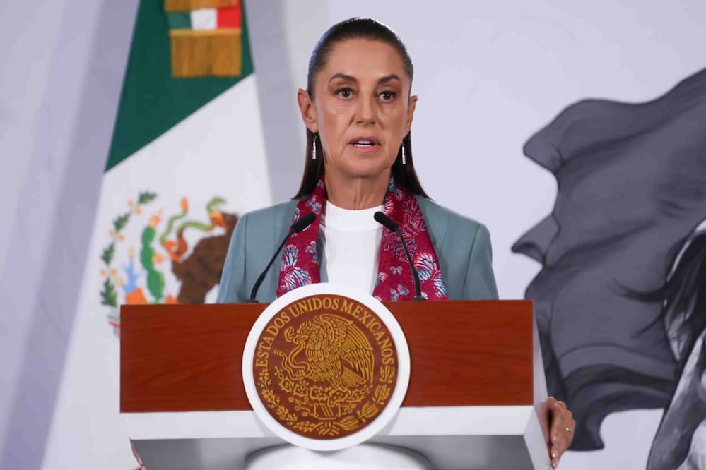 La presidenta Claudia Sheinbaum durante su conferencia matutina desde Palacio Nacional. Foto: Agencia EL UNIVERSAL/Karla Guerrero/RDB.