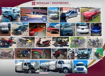 SSPH recupera 30 vehículos robados en Hidalgo durante la última semana