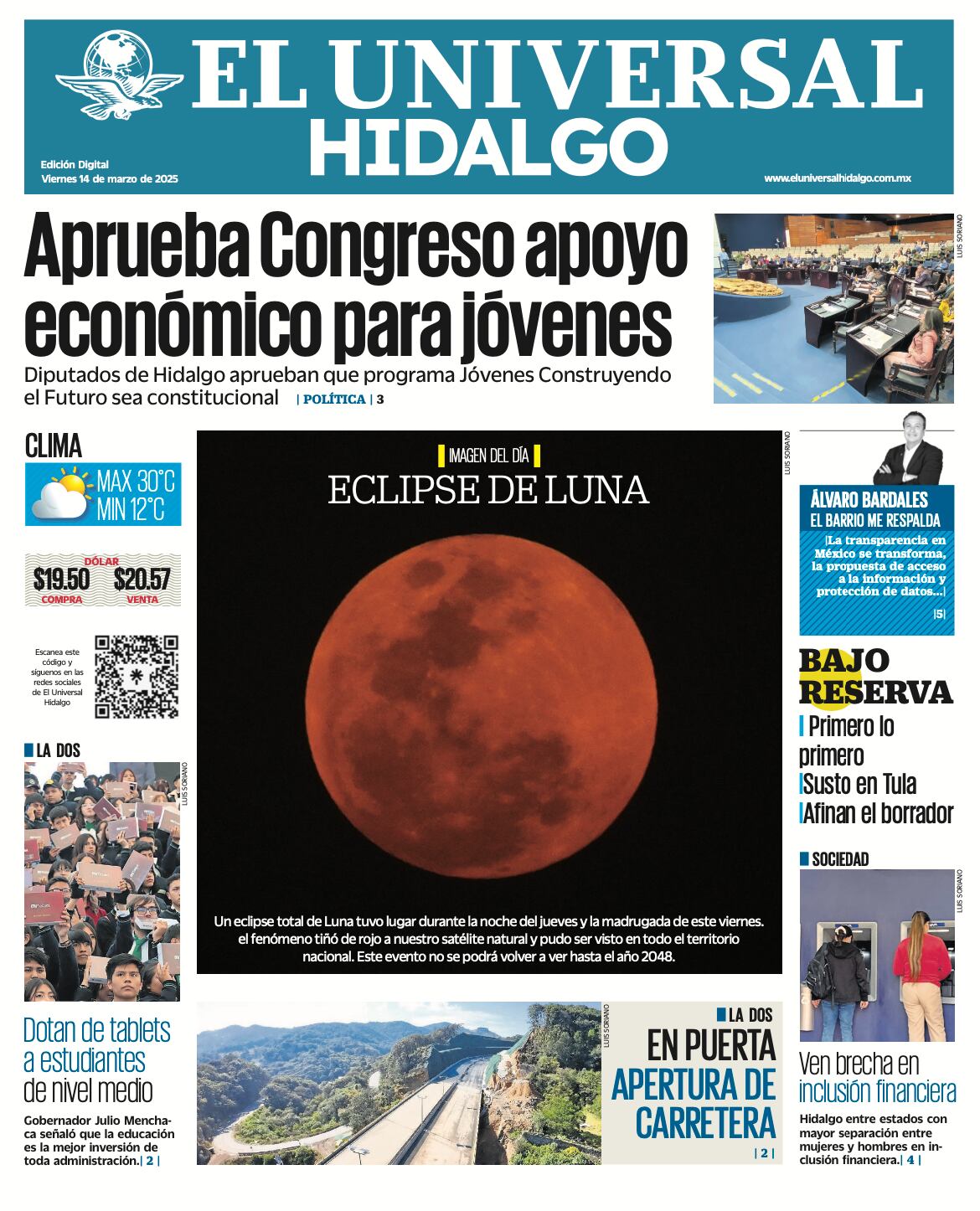 Portada EL Universal Hidalgo 140325