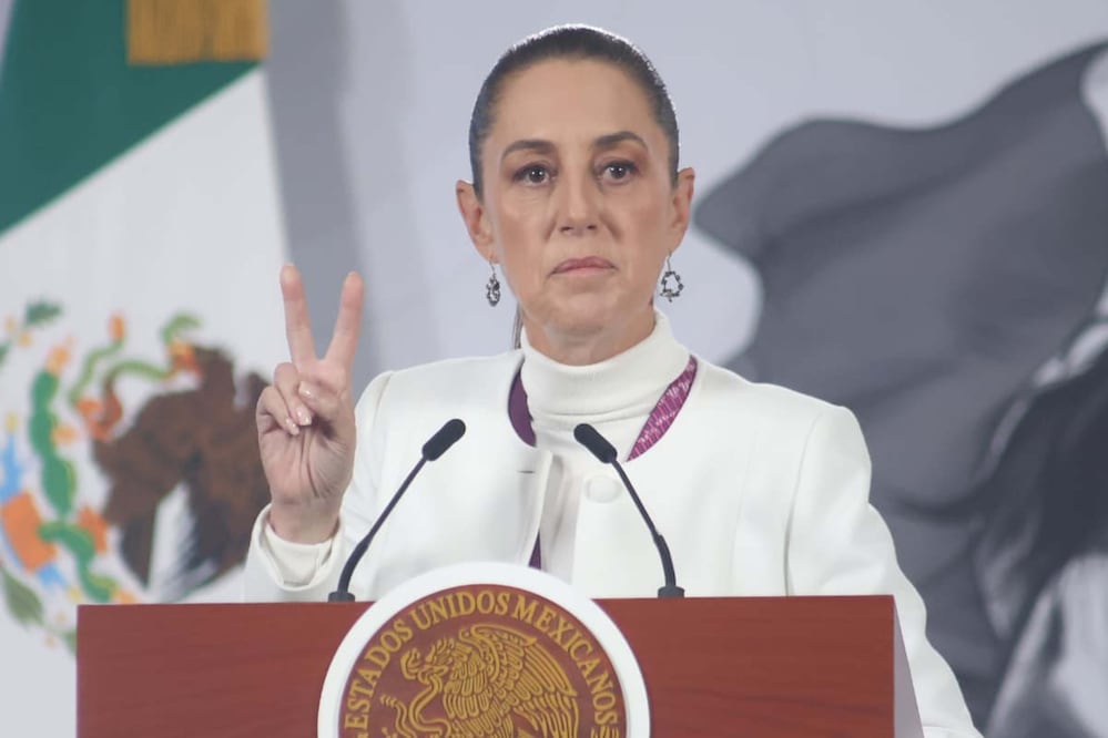 La presidenta Claudia Sheinbaum durante su conferencia matutina desde Palacio Nacional. Foto: Agencia EL UNIVERSAL/Luis Camacho/RDB.