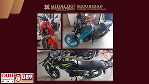 Cae presunta célula dedicada al robo de motocicletas en Pachuca; aseguran droga y vehículos robados