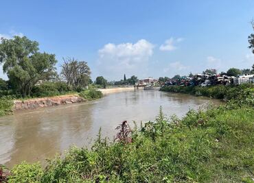 Río Tula se desgaja en las inmediaciones del fraccionamiento Chapultepec