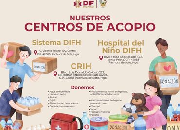 DIF Hidalgo activa centros de acopio y albergues para afectados por huracán
